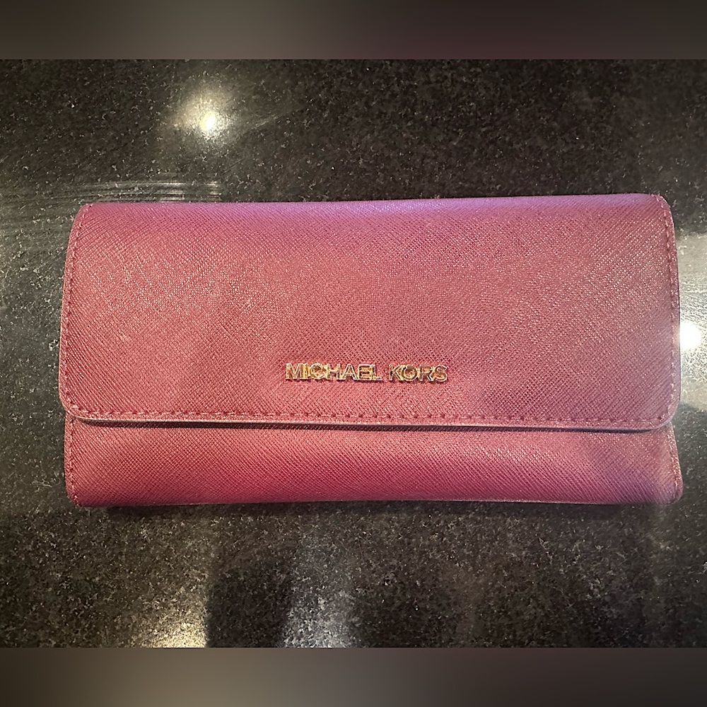 Micheal Kors Purple Burgundy Wallet